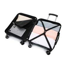 Cabin Suitcase 55x40x20cm ABS+Polycarbonate - 10kg (40L) | Semi-Rigid Small Trolley Hand Luggage 4 Wheels 360° Swivel Numeric Lock - Yellow/Navy/Mint/Black/Pink/Rose Gold/Turquoise/Green - 軍綠色 S | 55X40X20 - 查看 7