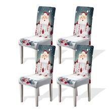1/4/6/100pcs Christmas Print Stretch Dining Chair Covers, Cartoon Holiday Decor Dust-Proof Full Chair Slipcovers - Multicolor - View 32