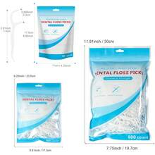 600pcs/300pcs/50pcs Dental Floss Sticks, Interdental Brushes For Deep Cleaning Of Dental Floss, Suitable For Travel, Home Use, And High-Value Household Dental Floss. Plastic Toothpicks In Bags For One-Time Cleaning Of Interdental Food Residue - 白色 - 查看 3