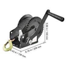 Hand Winch, 544.3 Kg Pulling Capacity, Boat Trailer Winch Heavy Duty Rope Crank With 7 M Polyester Strap And Two-Way Ratchet, Manual Operated Hand Crank Winch For Trailer, Boat Or ATV Towing - Black - View 10