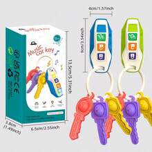 1 Stück Baby Beißring Auto Schlüssel Musikspielzeug, weiches Silikon, Simulation Auto Schlüssel Spielzeug mit Musik/LED Licht, mehrere Geräusche, Frühkindliche Bildung Sensorisches Spielzeug, Baby Essentials, Baby Spielzeug für Mädchen Jungen Weihnachts-/Halloween-Geschenke (Batterie inklusive) (Zufällige Knopffarbe)