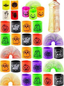 12/24/36 Stücke zufälliger Stil Halloween Spiralfedern Spielzeug im Großpack - Mini Zauberfedern Trick or Treat Spielzeug - Fidget Stressfedern Spielzeug für Halloween Party Geschenke - Klassenzimmer Belohnungsgeschenke