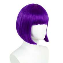 REEWES Bunte Perücke Lila Kurzer Bob Perücke Natürliches Synthetisches Haar für tägliche Partys Perücke Halloween Kostüm Anime Cosplay