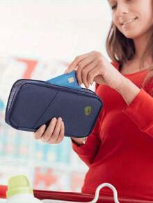 High-Quality Travel Passport Wallet With Zipper, ID And Credit Card Holder, And Phone Pocket - Black And White Mesh Storage Bag, Portable Foldable Silicone Storage Bag | Essential Vacation Secure Document Storage | Stylish Design, Perfect For All Seasons: Spring, Summer, Fall, Winter, And Family Vacation Passport Holder - Multicolor - View 3