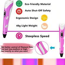 1 zestaw długopisów 3D - różowy, zawiera 9 kolorów filamentu PLA i uchwyt na długopis 3D, album do rysowania, kabel USB, bez adaptera. Nadaje się jako prezent na ukończenie szkoły, prezent na wieczór panieński, prezent dla druhny, prezent na dzień ojca, prezent na wieczór panieński, upominek ślubny, dekoracja na przyjęcie urodzinowe i artykuły ślubne