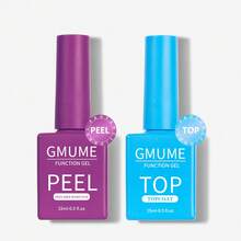 Kit de esmalte de uñas de gel de alta brillo y larga duración, incluye: Top Coat sin necesidad de limpiar, Base Coat, Top Coat reforzado, Removedor mágico, Top Coat mate, Base Coat de goma, Aceite para cutículas, Gel 5 en 1, Imprimador pH, Base Coat pelable. Para manicura en casa y profesional con efecto de uñas de gel que se puede despegar.
