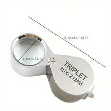 1 Piece Of Portable 60x Magnifying Glass, Made Of All-Metal Material With A Foldable Design For Easy Carrying. It Uses PMMA Lenses, Features Good Light Transmittance, And Requires No Batteries. Suitable For Jewelry Identification, Coin And Stamp Inspection, As Well As Vision Assistance To Help Clearly See Small Objects. - Silver - View 5