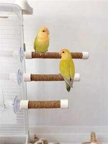 1/2pcs Portable Small Suction Cup Sisal Rope Parrot Stand Bar, Car Mounted Interactive Training Rack For Cockatiel, Cockatoo, Glass, Ceramic Tile Bird Perch - Multicolor - View 6