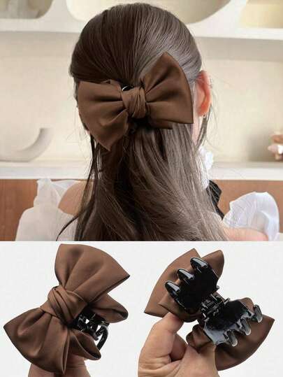 1pc Sweet & Elegant Coffee Butterfly Hair Clip, Versatile Hair Accessory For Little Girls