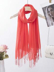 1 xale clássico à prova de vento de cor sólida, 180 x 70 cm, cachecol fino unissex moderno, adequado para ambientes com ar-condicionado, cachecol extra grande para manter aquecido
