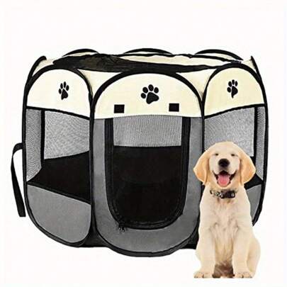 Breathable Pet Fence, Foldable Handheld Cloth Cage, Portable Cat/Dog/Rabbit/Hedgehog Cage, Indoor/Outdoor Pet Tent, Pet Breeding Tent
