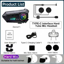 Y10 Motorcycle Helmet Bluetooth Headset 1000Mah Super Long Standby Wireless Hands-Free Waterproof Motorbike Earphone Soft Mic/Hard Mic