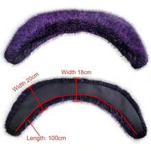 Fur Collar Cuffs Set Warm Fur Scarf Winter Women Fluffy Large Shawl Furry Scarves - Màu tím đậm - Xem 6