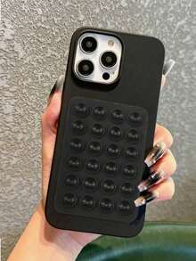 1 Funda protectora de TPU esmerilado, compatible con iPhone 15ProMax/15Plus/15Pro/15, a prueba de caídas, funda de teléfono de cobertura completa de silicona - 24 paquetes de ventosas universales - Ventosas adhesivas resistentes - Ventosas de silicona para teléfono de uso en múltiples escenarios (Funda de teléfono negra + Ventosa negra)