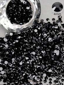 1000/2000/3000 Peças/Saco Cristal Preto 4mm Resina Flatback Strass para Joias de Arte Retrô DIY Decoração, Decoração Artesanal