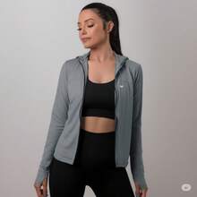 Women's Gym Fitness Sports Jacket Cold Mesh (Dry Fit) - Women's Cold Weather Blouse - Women's Fitness Jacket - 鉛灰色 - 查看 1