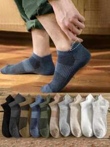 10 Paar Damen vielseitige Farbblock Ohrschlaufen atmungsaktive Knöchelsocken