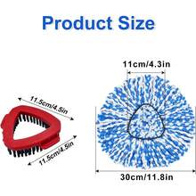 Mop Head Replacement Compatiable With Ocedar RinseClean 2-Tank System, Mircofiber Mop Heads Refill And Scrub Brush For O Cedar Rinseclean Spin Mop, 6 Pack Mop Refills & 2 Scrub Head For Floor Cleaning - 拖把底座-2 水箱沖洗系統 - 查看 10