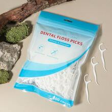 600pcs/300pcs/50pcs Dental Floss Sticks, Interdental Brushes For Deep Cleaning Of Dental Floss, Suitable For Travel, Home Use, And High-Value Household Dental Floss. Plastic Toothpicks In Bags For One-Time Cleaning Of Interdental Food Residue - 白色 - 查看 6