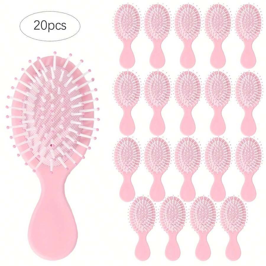 20 piezas Cepillo de pelo mini - Antiestático, cerdas de nailon suaves, cepillo de masaje del cuero cabelludo, fácil de peinar, sin fragancia, accesorios de cuidado personal y belleza, accesorios de suministros para fiestas solteras y bodas, cepillo, cepillos de pelo, cepillo de bordes, cepillo de pelo, peine, peinar el cabello, cepillo desenredante, cepillo de bola, set de cepillos de pelo mini, peine de madera, cepillo de pelo, cepillo de pelo, cepillo de pelo mini, cepillo desenredante, cepillos de pelo, productos para el cabello, herramientas para el cabello, artículos para el cabello, cuidado del cabello, cepillo para cabello rizado, equipo de peluquería