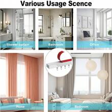 Self Adhesive Curtain Track, Paste Type No Need To Drill, Suitable For Smooth Ceiling Or Wall, Closets, Door And Window Frames, Meet Multi-Scenario And Multi-Functional Needs Bathroom Decor