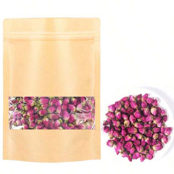 1 Pacote (50g) de Botões de Rosa Vermelha Naturalmente Preservados - Ideal para Fabricação de Velas, Artesanato, Decoração de Casa, Sabonetes Artesanais, Incensos e Outros Trabalhos Manuais