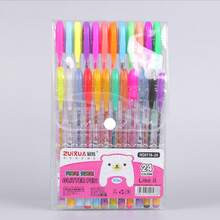 1pc 48/24/18/12 Colors Fluorescent Highlighter Pen, Glitter Gel Pen, Glow Pen, Shiny Jelly Pen For Journaling, Note Taking, Outlining, Watercolor Painting