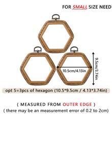 3 peças Mini Bastidores de Ponto Cruz em Estilo Vintage com Textura de Madeira Sintética Marrom, Molduras para Bordado, Argolas para Pendurar Apanhador de Sonhos, Feitos de ABS e PVC Duráveis, Com Ganchos de Metal para Decoração de Casa, Halloween, Natal, Chaveiros, Bolsas, Mesas, Carros - Castanho - Ver 17