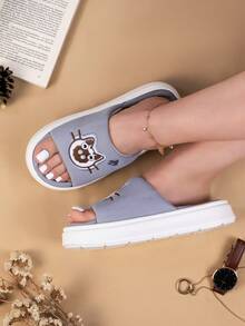 Zapatillas de felpa con diseño de animal de dibujos animados, cálidas y antideslizantes. Zapatillas de casa con diseño de gato de dibujos animados multicolor para mujer de muy buen gusto, zapatillas de dormitorio de tela de muy buen gusto - Gris - Ver 3