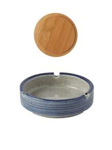 Ink Painting Ashtray, Ceramic Ashtray, Ashtray With Lid And Base, Anti Fly Ash Circular Ashtray, Thick And Easy To Clean, Japanese Mid To High End Ashtray, Retro Tea Room Ashtray, Creative Ashtray, Suitable For Home Living Rooms, Hotel Restaurants, And Tea Rooms - Multicolor - View 18