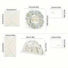 1 套 3D 圣诞贺卡、圣诞礼品卡、送给她的节日礼物、浪漫色彩、装饰卡片、家居装饰、包含圣诞树、乡村元素、可折叠装饰祝福和感恩卡、桌面装饰