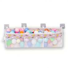 Wandmontierter Badewannen-Spielzeug-Organizer, 3-Fach Duschspielzeug-Halter mit breiten Öffnungen & Klebehaken, großer Stauraum für Badespielzeug