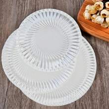 10/20个银色铝制圆形纸盘，7/9/12英寸防水螺旋一次性蛋糕盘，派对用品大包装，坚固的螺旋派对餐盘，适用于婚礼、家庭聚会、生日、野餐、烧烤、节日等场合。 - 銀色 - 查看 12