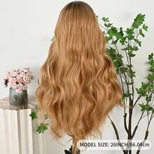 13X4 Free Part Black Green Highlights Body Wave Lace Front Wigs Pre Plucked Soft Long Wavy Hair Wigs Heat Resistant Wave Wigs Glueless Christmas Wig Long Wavy Synthetic Lace Front Wigs For Women Perfect For Daily Wear & Parties - Tóc vàng ombre - Xem 7
