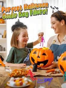 2/12/24/48 Stücke zufällige Farbe Halloween Dehnbare Skelett Spielzeuge - Sortierte Farbe Dehnbare Schädel Quetsch Spielzeuge für Party Geschenke - Fröhliche Halloween Geschenktüten Füllungen - Halloween Klebrige Spielzeuge - Halloween Kleine Geschenke für Trick or Treat