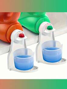 3pcs/2pcs/1pc Plastic Laundry Detergent Cup Holder With Drip Tray - No Electricity Required Soap Dispenser Laundry Detergent Cup Holder With Drip Tray And Soap Dispenser - Anti Spill Design, A Must Have For Home, RV Bathroom - Multicolor - View 1