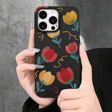 Fundas protectoras y fundas protectoras de imitación con agujeros grandes con estampado de flores de dibujos animados, adecuadas para phone16promax, 16 15pro, 14 14 Plus/14 Promax, 13 13 Pro, 12Pro, 11/11 Pro Pro Series. Regalos Cumpleaños Y Fiestas - Negro - Ver 8
