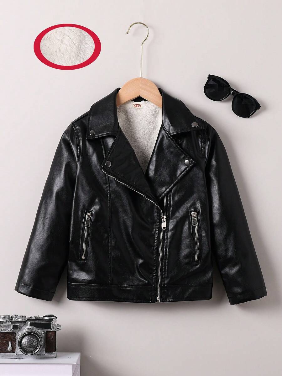 Tween Boys' Thermal Lined Turndown Collar Long Sleeve Jacket, Thickened Warm Outerwear For Autumn/Winter, Big Kids