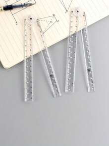 1pc 30cm Transparent Foldable Ruler, Flexible Folding Ruler, Student Drawing Ruler, Creative Transparent Acrylic Folding Ruler, Simple Scale Plastic Student Drawing Measurement Tool,School Supplies, Drawing Tool, Suitable For School, Office
