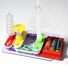 1 件儿童可编程电子积木套装，适用于万圣节和圣诞节，学习电路，提高创新能力，激发想象力，ABS 和铜材质，易于学习电子产品，激发科学兴趣，增强动手能力，开发智力，培养创造力（不含电池） - 彩色 - 查看 5