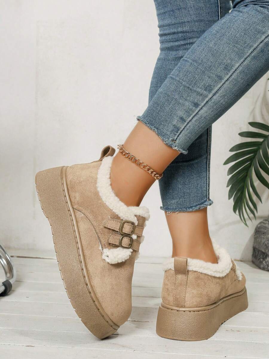 Modne, nowe, grube, zimowe buty śnieżne w dużym rozmiarze, damskie, nowe, jednoprzyciskowe, retro buty śnieżne