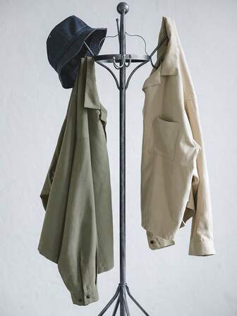 1 件男士宽松休闲长袖衬衫，中式领，拉绒面料，适合圣诞节、感恩节、情人节、父亲节、复活节、斋月、新年、春季