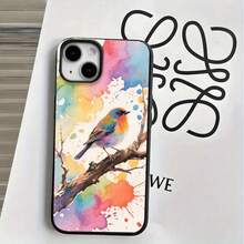 Fundas y carcasas protectoras con orificios grandes, diseño de colibrí en acuarela, compatibles con phone 16 Pro, 16, 15 Pro, 14, 14 Plus/14 Pro, 13, 13 Pro, 12 Pro y 11/11 Pro. Ideales para cumpleaños y celebraciones. - Negro - Ver 4