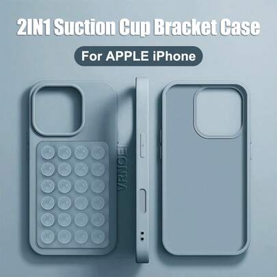 VRNOEI Suction Cup Design Fashion Phone Case Shockproof Suction Cup Upgraded 2-In-1 Suction Cup Phone Holder Case Compatible With IPhone 16/15/11/12/13/14/17 Pro Max Plus/17 AIR Shock-Proof Back Cover Accessory Spring Gift Birthday Party