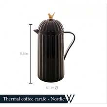 Insulated Coffee Carafe With Glass Lining – Thermal Pitcher For Hot & Cold Beverages, Tea, And Water - Black - View 3