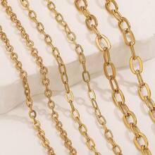 1m Stainless Steel Fashionable Minimalist Cross Chain Oval Chain DIY Necklace Bracelet Jewelry Accessories Making Everyday Wear - Chain - View 4