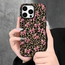 Fundas y carcasas protectoras con un lazo de color claro y un pequeño estampado de leopardo, con orificios grandes, compatibles con phone 16 Pro, 16, 15 Pro, 14, 14 Plus, 14 Pro, 13, 13 Pro, 12 Pro y 11/11 Pro. Regalos para cumpleaños y celebraciones. - Negro - Ver 8