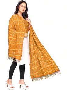 Bandhani Dupattas Women Soft Lightweight Dupatta Shawl Scarf Wrap Chunni ((D273-P) - 黑色-273 - 查看 6