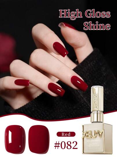 XEIJAYI 1pc 15ml Cinnabar Red Gel Nail Polish Starter Pure Soak Off No Wipe Nail Gel Polish Suitable For All Seasons