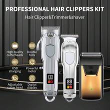 Hair Clippers For Men , Beard Trimmer Kits & Sets, Electric Shavers, Hair Clippers & Trimmer T-Blade, For Barber,Home For Gifts - Bạc - Xem 5